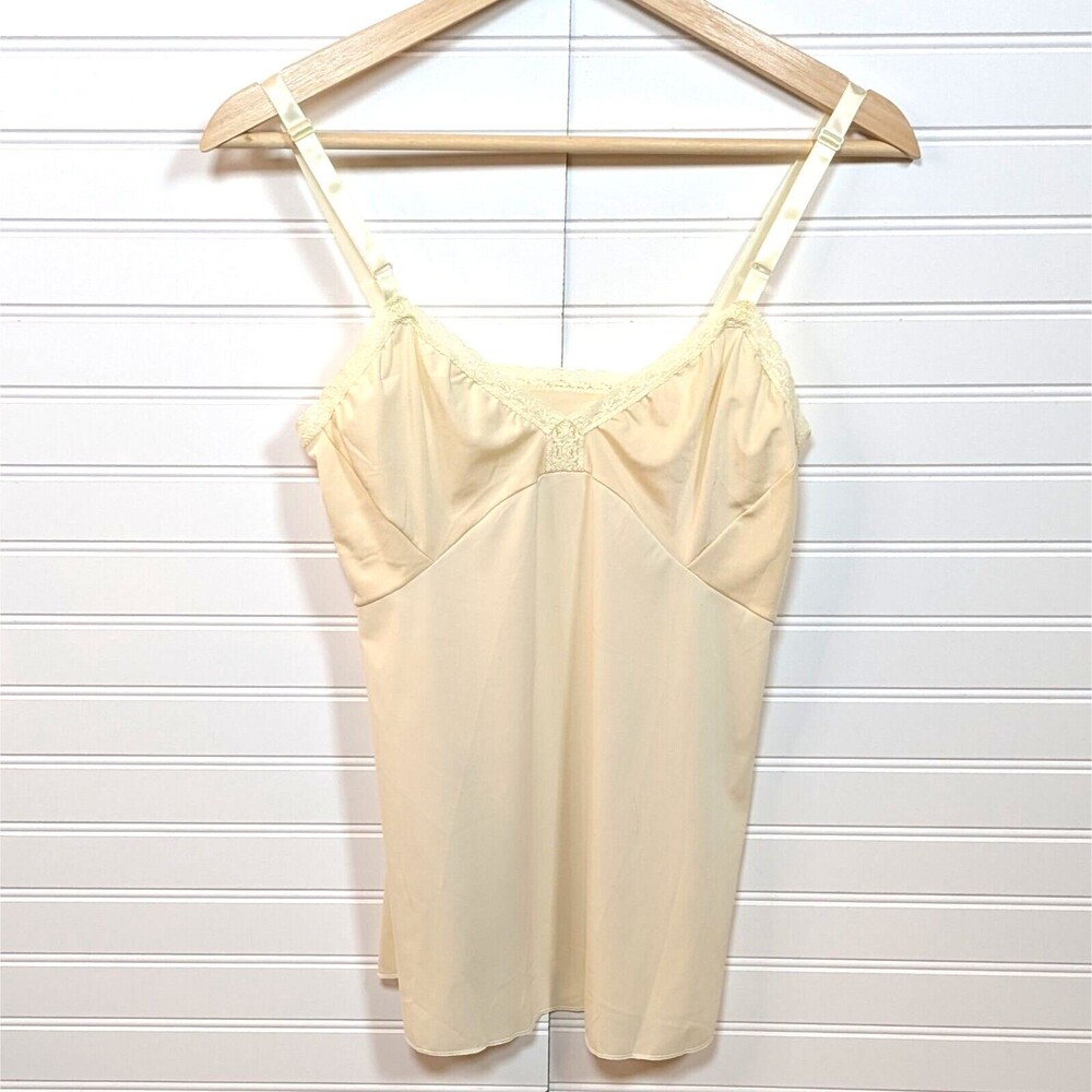 Vintage Slip Top Lace Lingerie Y2K Satin Lace Adjustable Classic Ivory Pin Up